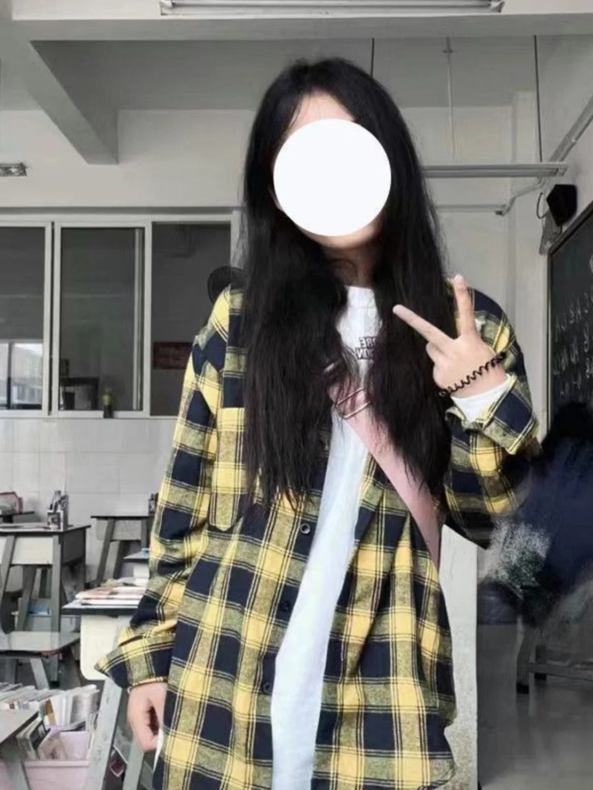 

Women's Plaid Shirt Casual Loose Long Sleeve Spring Summer American Retro Design Sense Versatile Outerwear Sun Protection