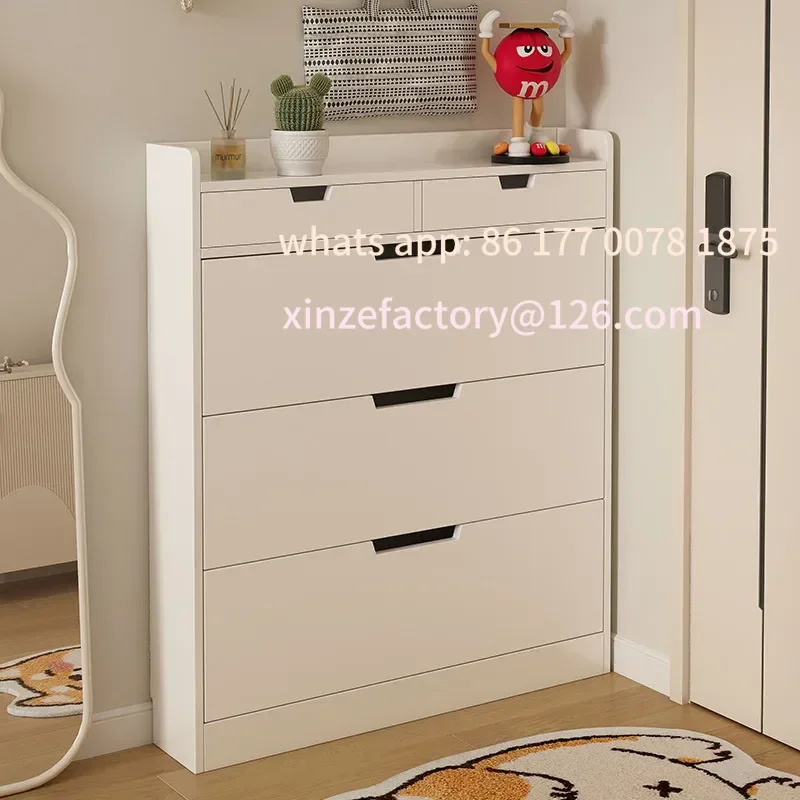 Customizable Tipping bucket shoe cabinet, outer entry shoe rack, balcony, entrance cabinet, living room large-capacity storage