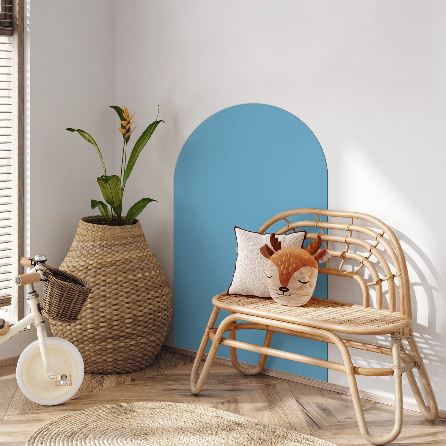 Self adhesive arched magnetic dry wipe wall sticker, easy to erase, suitable for children's rooms, study rooms, home decoration