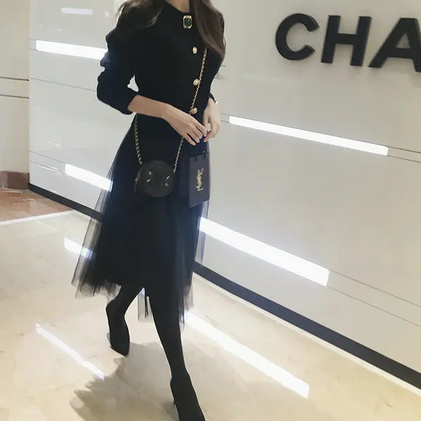 

Ultra-Fairy Autumnal f-Length Long Skirt with Elastic Waist Me Commute-Suitable High Waist A-Line Gown Pure Color