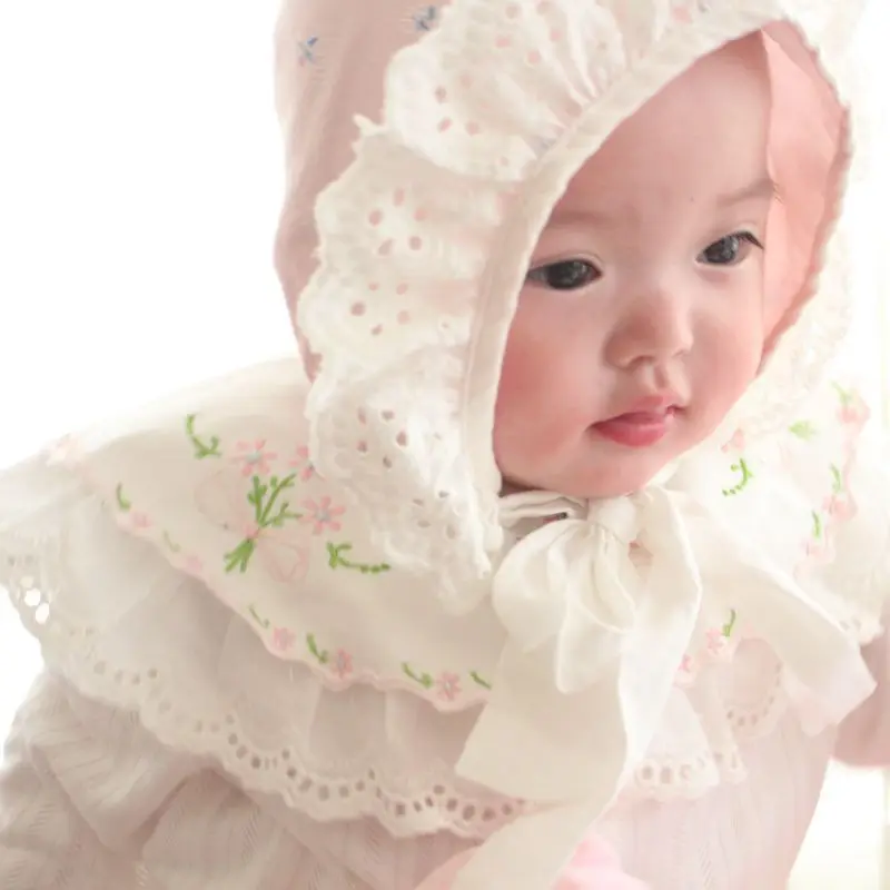 Fashion Baby Ruffle Cap for Girls Newborn Photography Props Kids Hat Summer Cotton Baby Bonnet Hat Infant Accessories