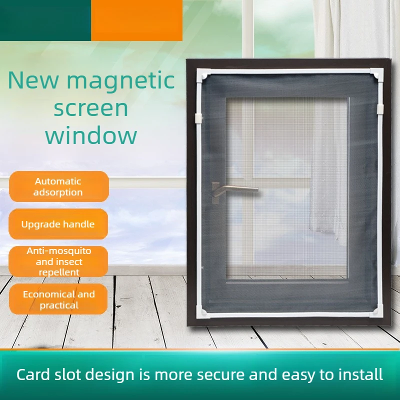 Adjustable Magnetic Window Screen Self-Adhesive Removable Invisible Mosquito Net with Groove Design Durable Mesh Options