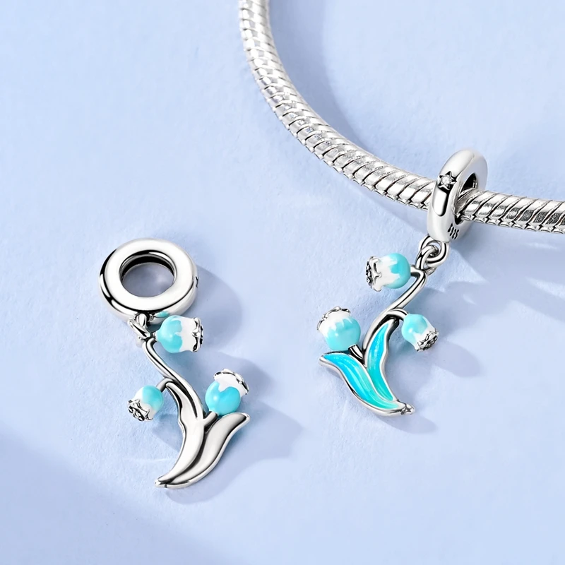 الأصلي 925 فضة زهر الكرز القزحية الورد أربع أوراق البرسيم قلادة الخرز صالح القلائد ذاتية الصنع أساور مجوهرات هدايا