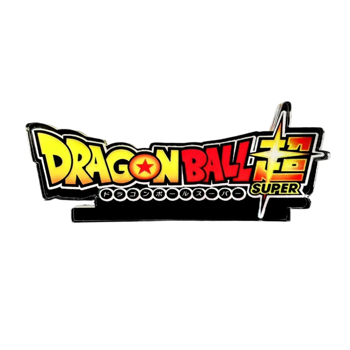 Anime Dragon Ball Saint Transparente LOGO Base, Super Saiyan, Stand Up Display Board, Figuras Anime Decorações, Modelo de Brinquedos, Presente, 12cm