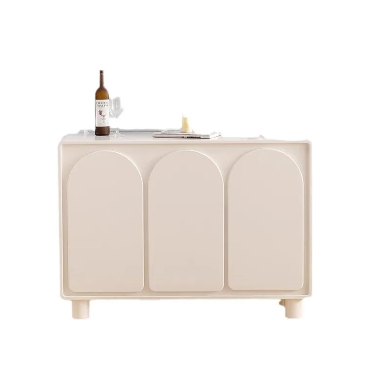 

Nordic side cabinet Modern simple storage White porch Cream style storage French living room