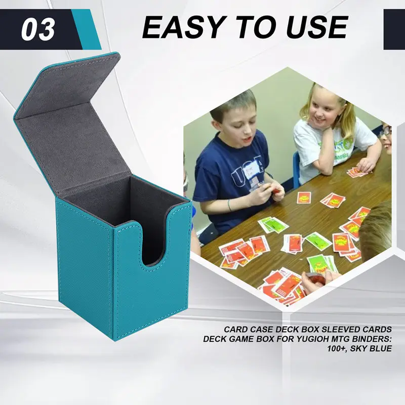 علبة البطاقات صندوق سطح السفينة الأكمام بطاقات سطح السفينة صندوق الألعاب لمجلدات Yugioh MTG: 100+