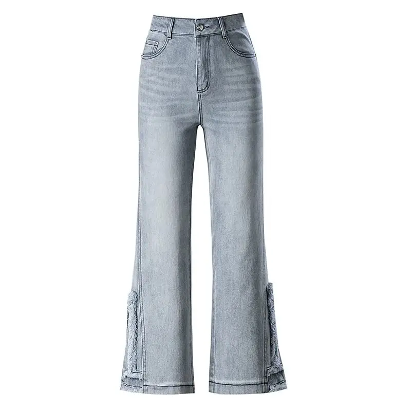 

Smoke Grey Flared Jeans for Women Petite Fit 2026 Summer Collection Lightweight Fabric Ankle-Length Cropped Style Trendy