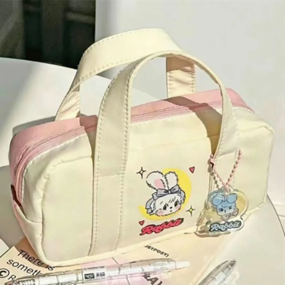 Cloth Cream Rabbit Pen Bag Soft Large Capacity Stationery Box Resistant To Dirt Washable Multifunctional Stationery Storage Bag