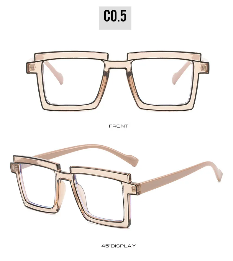 Luxus Designer Mode unregelmäßige quadratische Brille Rahmen Neon Brillen fassungen Unisex Anti Blaulicht Lese Presbyopie Brille – Detail 26