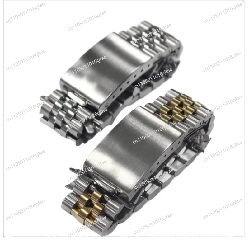 For 455B Classic Old 20mm Stainless Steel Five Baht Strap, Suitable for 1601/1603/16233