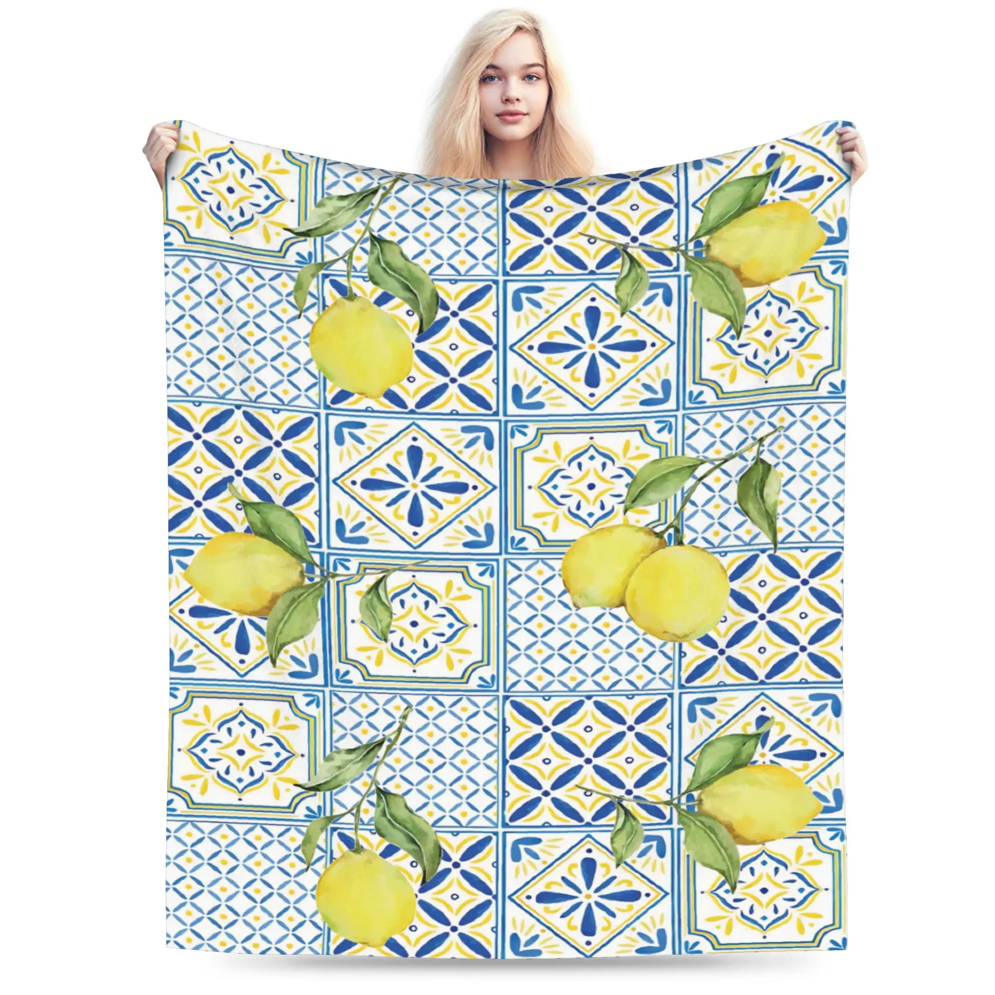 Lemon Sicily Rectangle Blanket Super Soft Flannel Cute Gifts  Throw Blankets Plush Thin Quilt