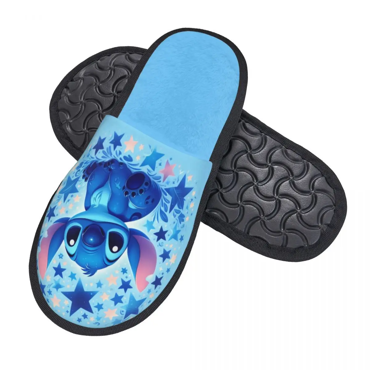 Zapatillas de casa de dibujos animados de Anime Stitch con estampado personalizado para mujer, pantuflas suaves y cálidas de espuma viscoelástica,