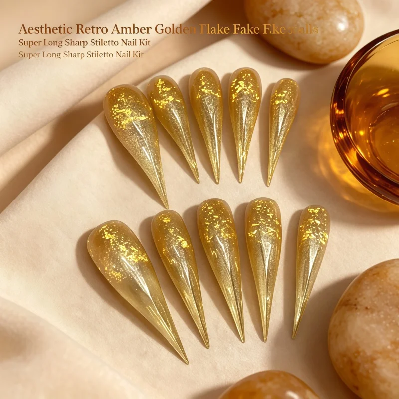 novo-conjunto-de-10-pecas-de-unhas-posticas-artesanais-ultra-longas-com-efeito-olho-de-gato-dourado-transparente-perfeito-para-designs-de-unhas-femininas-em-saloes