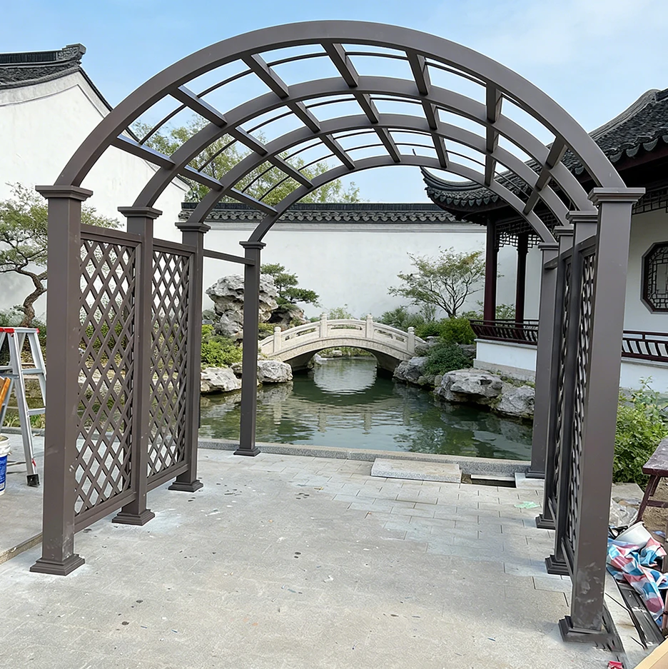 Picture 7: Indoor Arched Trellis for Potted Plants Decorative Room Divider with Planter Boxes for Living Room Greenery