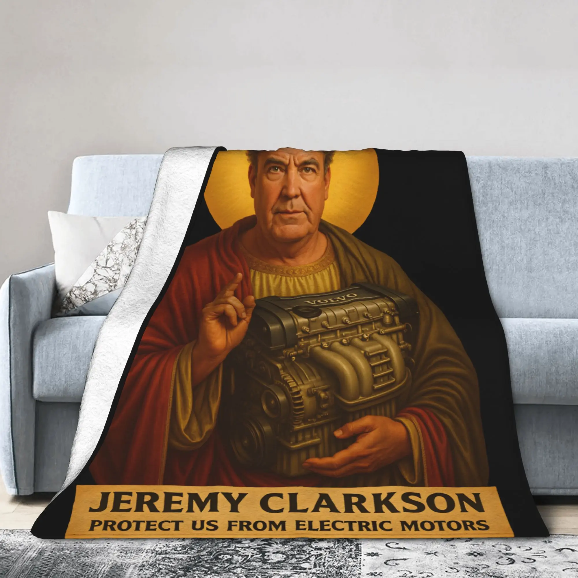Jeremy Clarkson Protect Us From Electric Motors Fleece Blankets  Vintage Throw Blankets for Home Hotel Sofa Bedspread