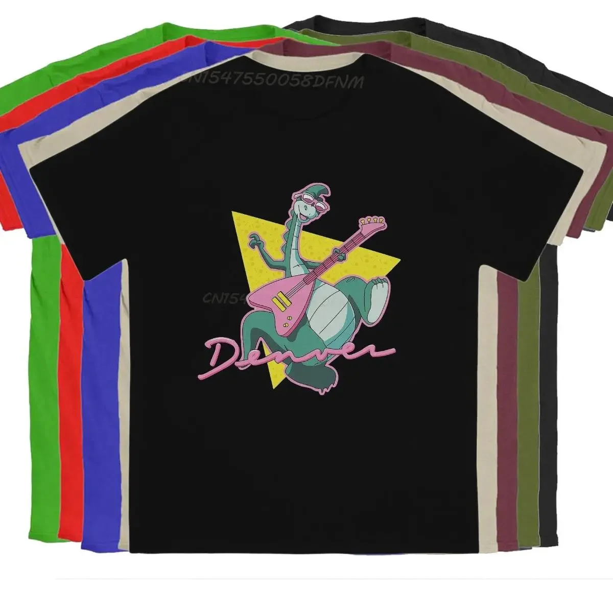 

The Dinosaur Graphic Retro Cartoon Print Short Sleeve Cotton Casual T-Shirt for Men