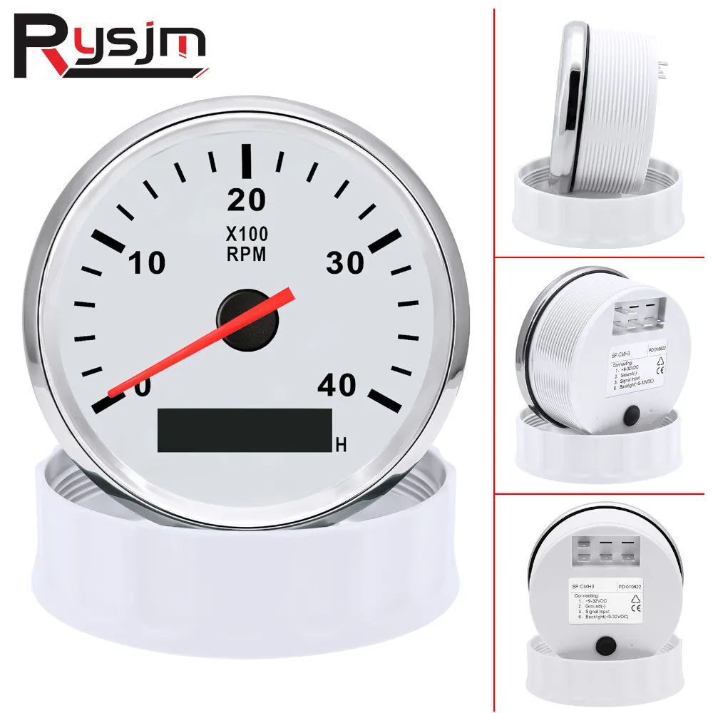 Tacómetro automático personalizado de 85mm, medidor de 3000RPM y 8000RPM, tacómetro marino resistente al agua, tacómetro de motor diésel para barco y rpm, 9-32V