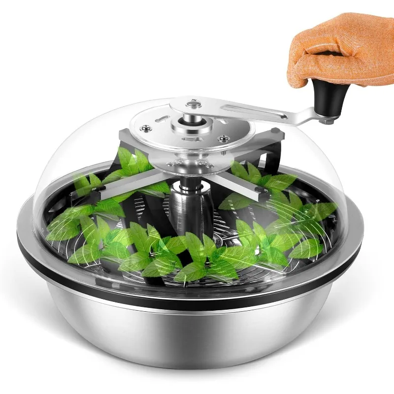 13 in Bud Leaf Bowl Trimmer, Bowl Trimmer with Switchable Stainless Steel Blades & Clear Visibility Dome, Hand Twist