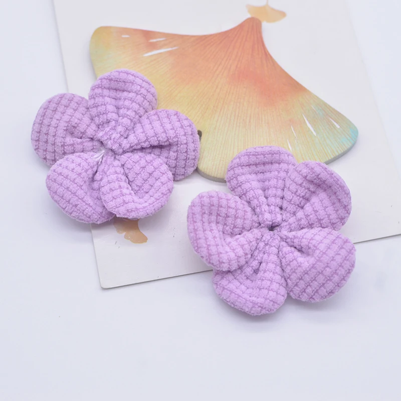 10Pcs 50mm Padded Handmade Flowers Applique for DIY Headwear Hair Clips Bow Decor Accessories Clothes Hat Shoes Sewing Patches