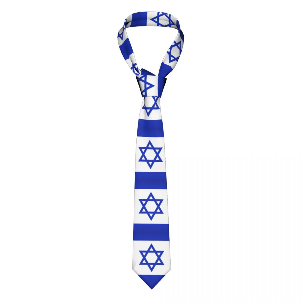 

Formal Israel Patriotic Neck Tie Men's Personalized Silk Israeli Pride Emblem Stars Neckties for Party Gravatas