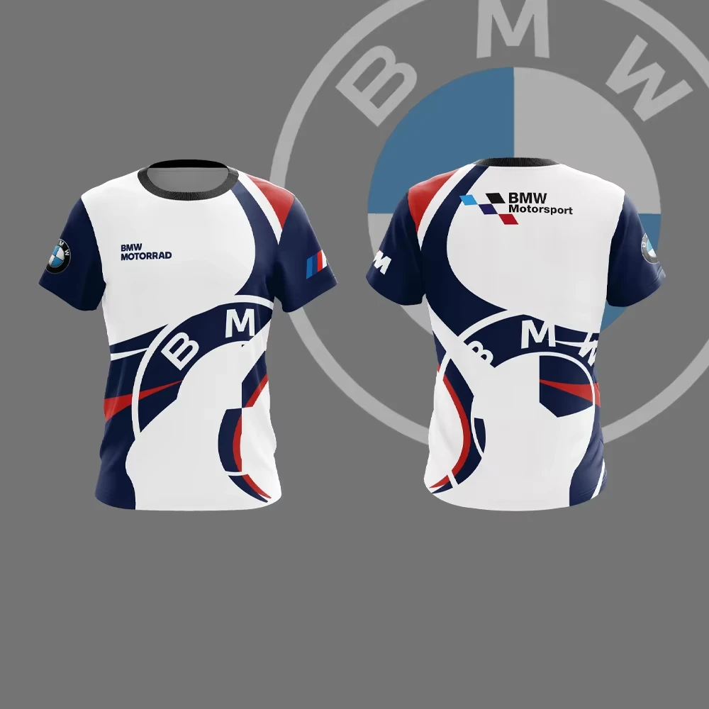 

Racing BMW Motorcycle T-shirt Men's T-shirt BMW Fashion Print T-shirt Summer Sweat-absorbing Breathable Quick-drying T-shirt