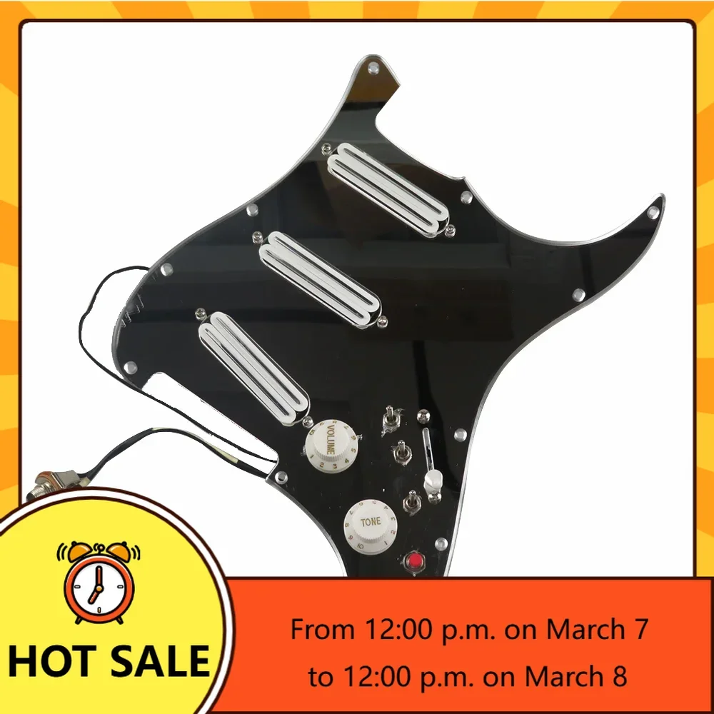 

Q-X Music Store-Silver Mirror White Pre-Wired Pickguard Pickup Dual - Humbucker Pickup Mini Single Cut Functional Harness