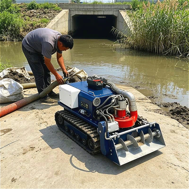 Pipeline Desilting Robot Remote Controlled Underwater Crawler For Sewer Pipe Culvert Box Sediment Removal Customized