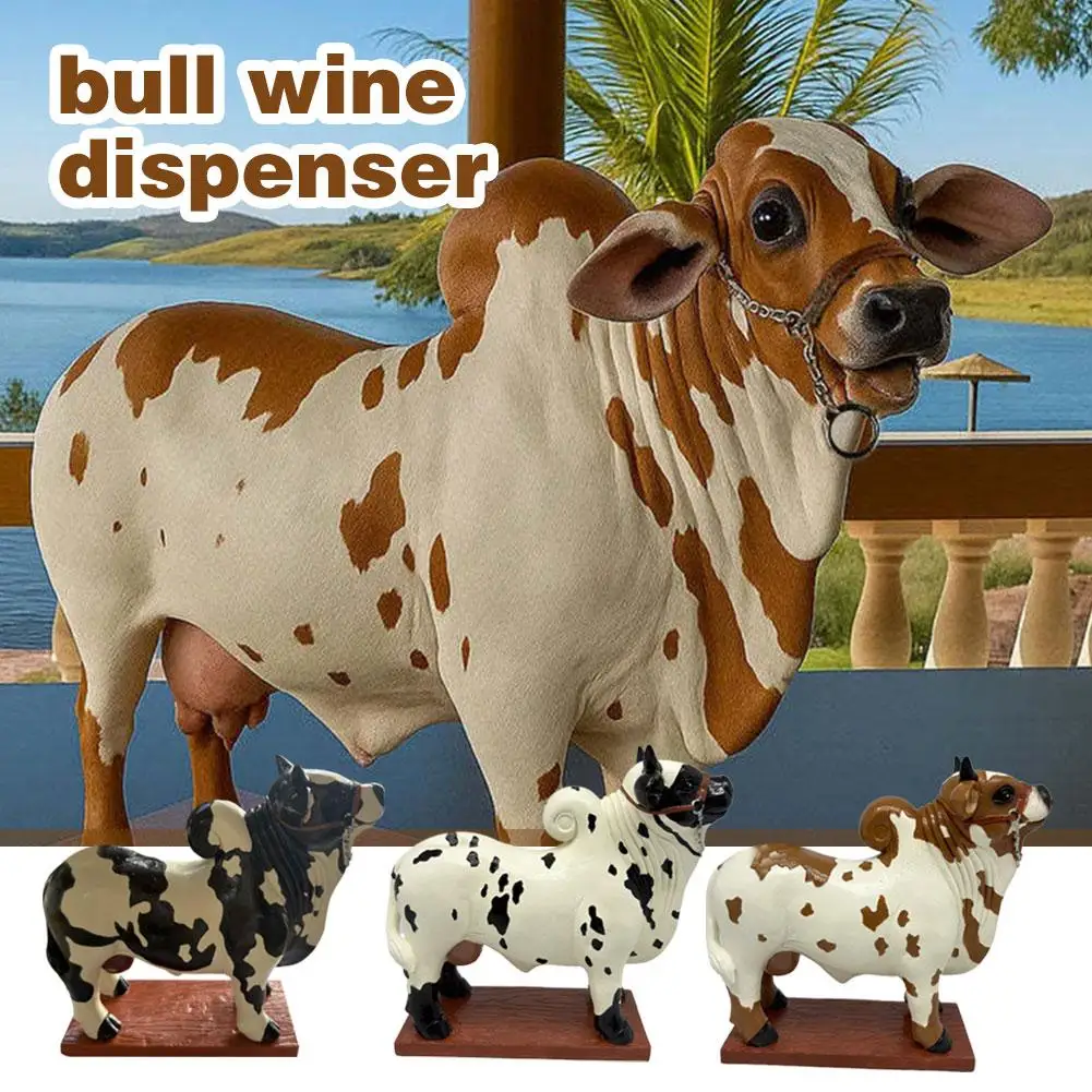 

Устойчивый практичный изысканный диспенсер для различных жидкостей, диспенсер для ликера из смолы Brazilian Nelore Bull, отличный подарок