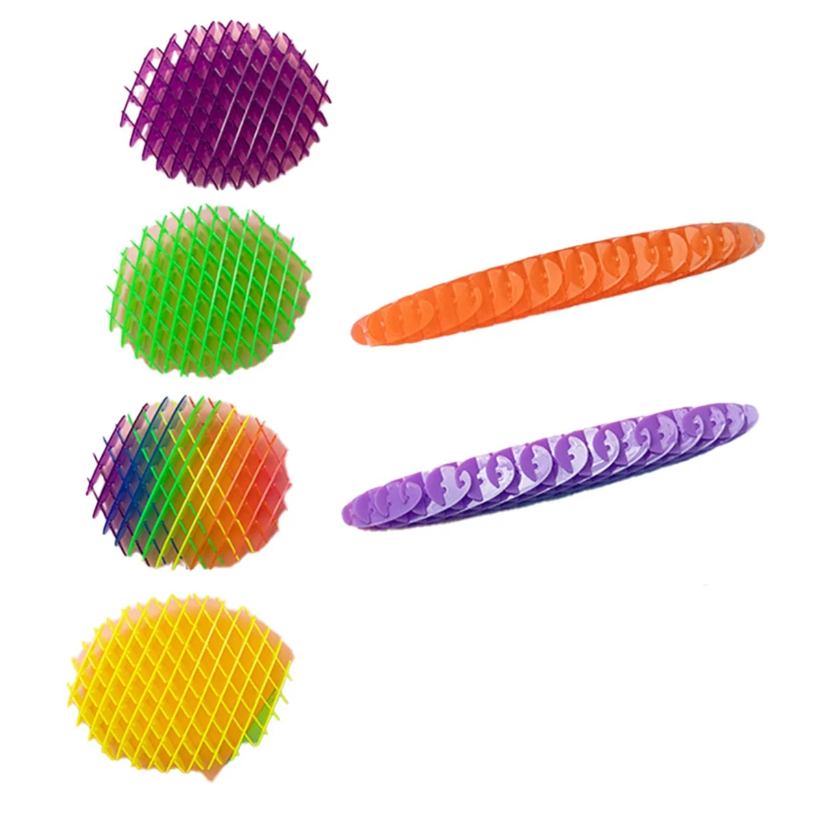 6PCS Worm Big Fidget Toy Fidget Worm Unpacking Morphing Worm Six Sided Pressing Stress Relief Squishy Worms Stress