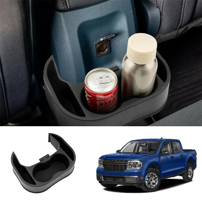 

For Ford Maverick 2022-2024 ABS Center Console Cup Holder Rear Storage Box Coin Key Tray Car Cup Holder Interior Accessories