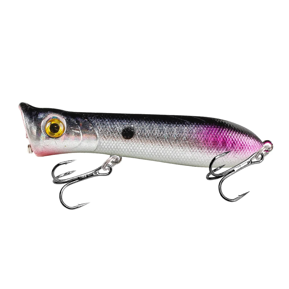 Hard Artificial Fishing Lure, Topwater com 2 ganchos agudos, Popper Carp Fishing Lures, Wobbler Crankbait, 8cm, 11,5g, 1pc