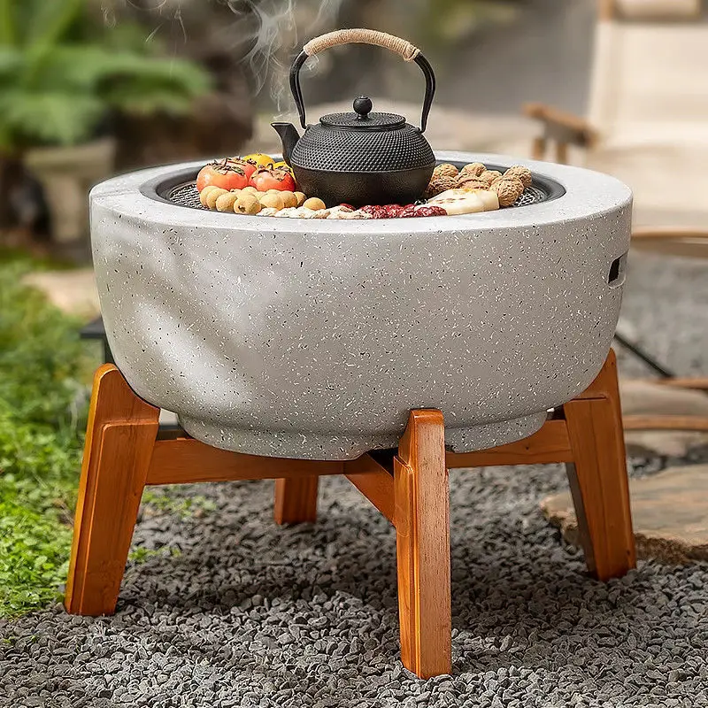Outdoor barbecue grill, courtyard household indoor heating stove, electric charcoal dual-purpose gathering stove oven set