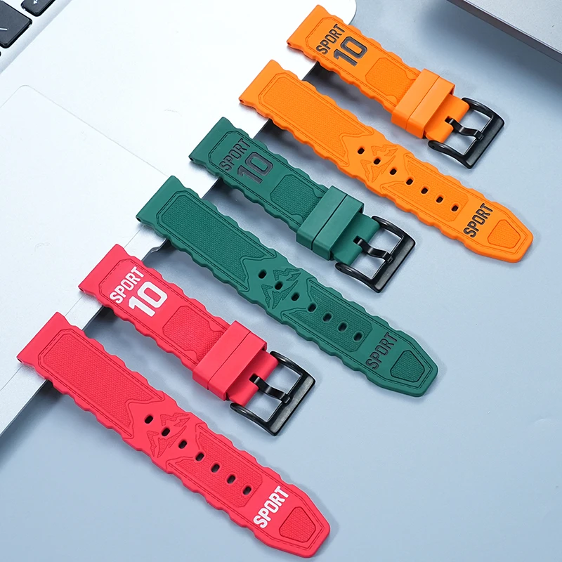 Nmbers 10 watchband For Seiko NO 5 SRPE99K1 srpa21 srp777 srpc25 abalone SKX FKM fluorine rubber watch strap men Bracelet 20 22m