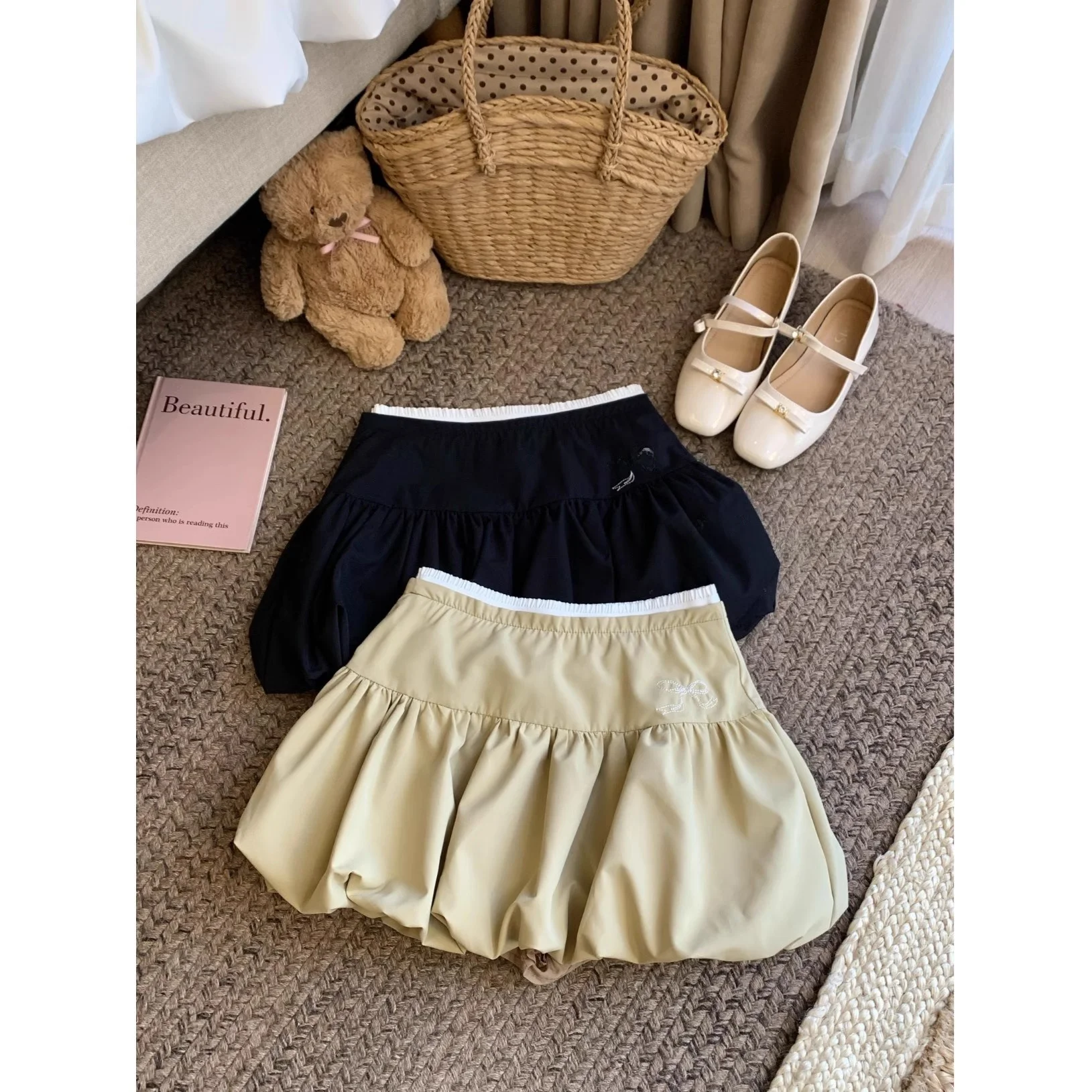 

Ретро-юбка с цветными блоками и узлами, пышная, короткая, женская, с высокой талией, утягивающая, летняя, молодежная, универсальная, сексуальная, средней длины