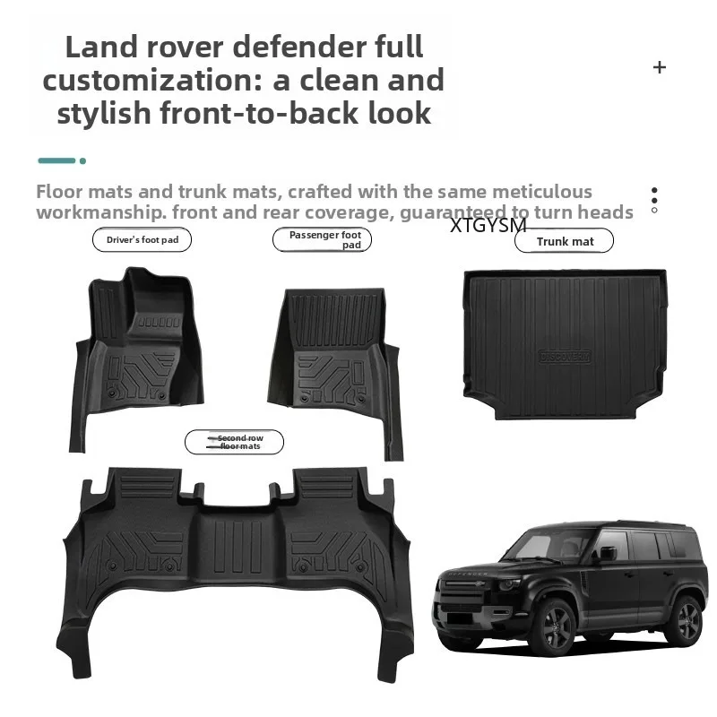 Для Land Rover Defender 90 110 2020-2026: Полностью закрытые автомобильные коврики из TPE, водонепроницаемые и противоскользящие, аксессуары для автомобиля