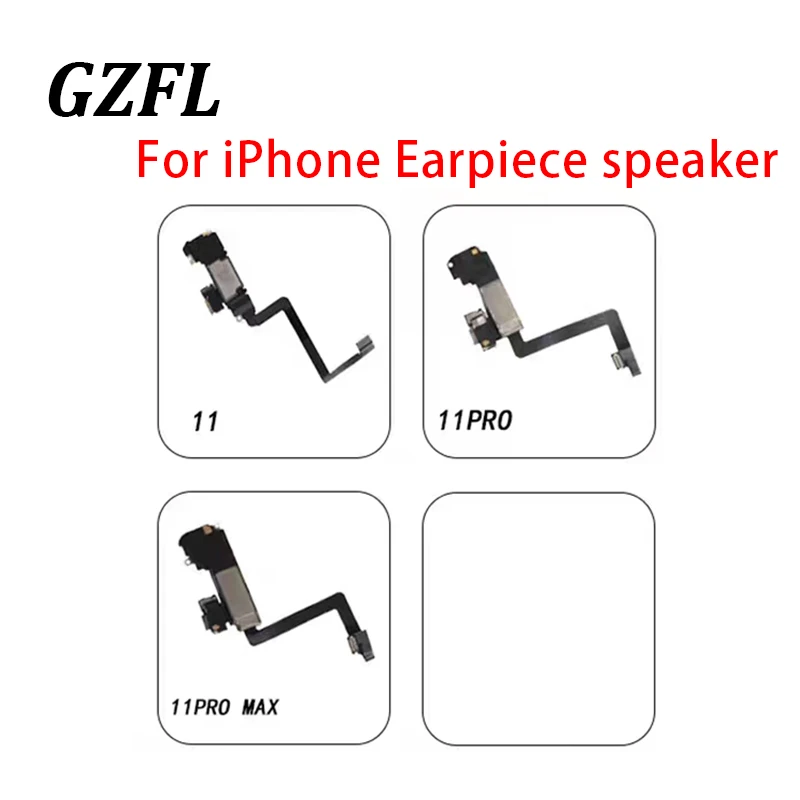 Original Speaker with Proximity Sensor, Sound Earpiece, Flex Cable, Phone Parts, iPhone 11, 11Pro, 11Pro Max