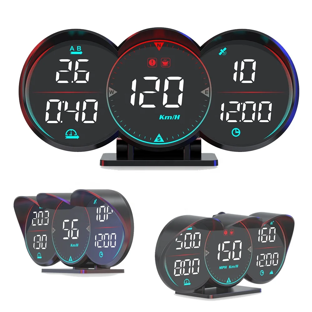 Hot Sale G17 4.5inch GPS HUD Digital Meter Universal Car Speedometer Gradient Ambient Light Head-up Display With Clock/Compass