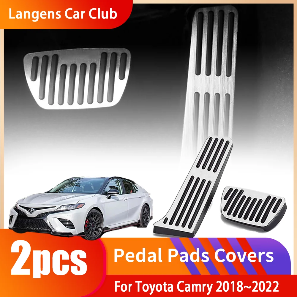 For Toyota Camry 2018~2022 Stainless Steel AT MT Car Foot Pedals Stainless Steel Rest  Accelerator Brake Pads Part Accessories.