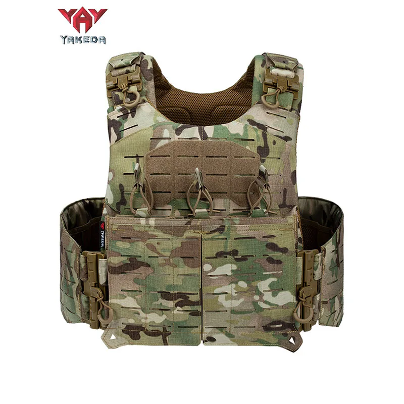 

YAKEDA Tactical Vest One-click Quick Release Laser Cutting PALS System Hunting Vest Multi-functional Outdoor Protective Vest