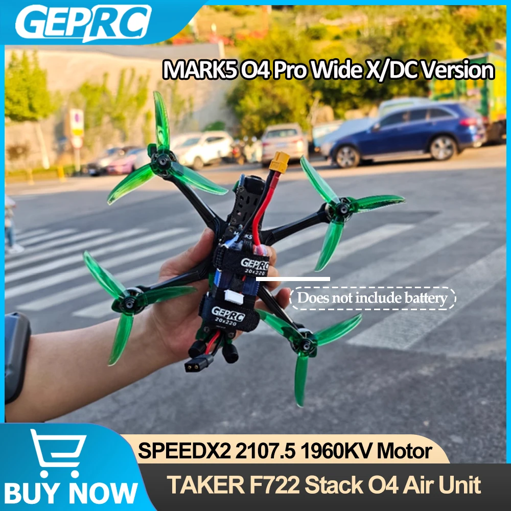 

GEPRC MARK5 O4 Pro FPV Квадрокоптер для фристайла DC/Wide X Версия SPEEDX2 2107.5 1960KV Двигатель TAKER F722 Stack O4 Air Unit Pro VTX
