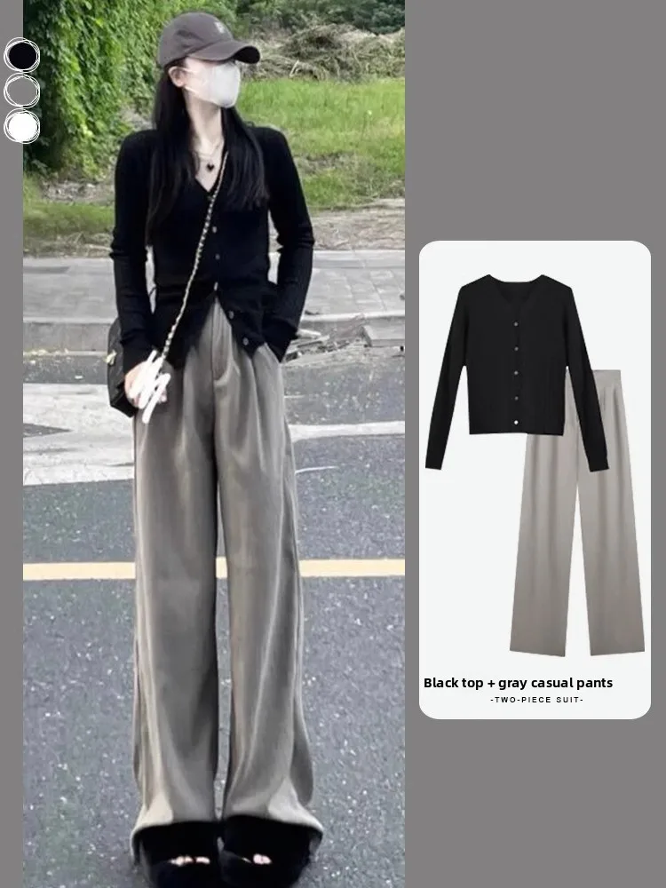 

Bla V-Ne Knitted Open Cardigan Women's Slim Fit Inner Wear Top Sweet Sle Long Sve Sweater Jaet for Spring Autumn