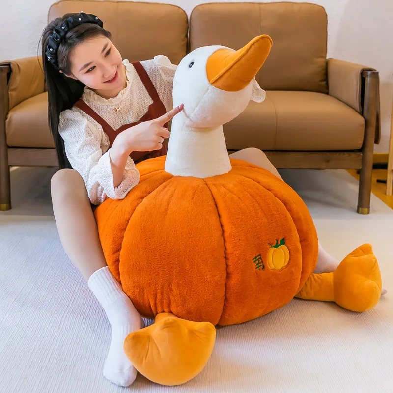 Goose Plush Pumpkin Duck Cartoon Halloween Dolls Soft Stuffed Cushion Toys Gifts For Children Sofa Room Pillow Party Home Decor