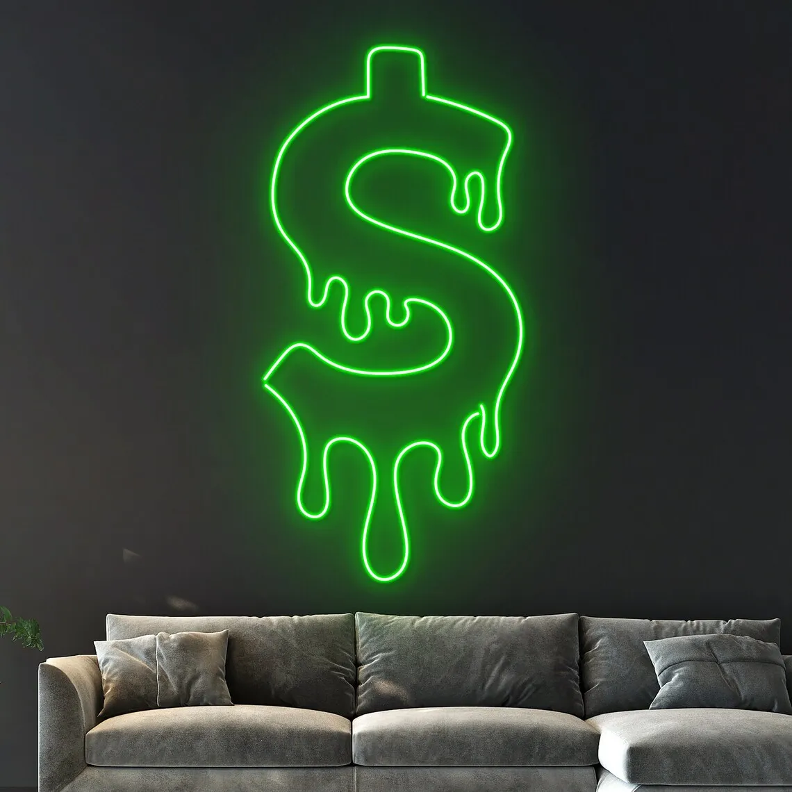 Dripping Money Dollar Neon Light Money Dollar Neon Sign Money Dollar Led Sign Money Dollar Neon Light Custom Neon Sign Wall Deco