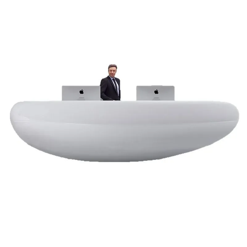 OGMPainted Fiberglass Special-shaped Front Desk Hotel Shopping Mall Bar Service