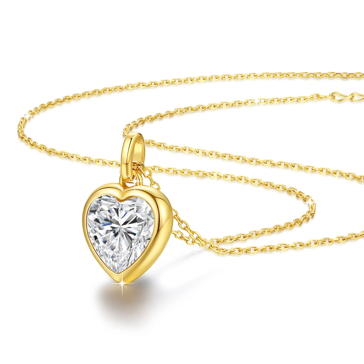 

925 Sterling Silver Heart Cut Moissanite Diamond Pendant Necklace for Women Eternity Love Anniversary Jewelry Gift Sweet Jewelry