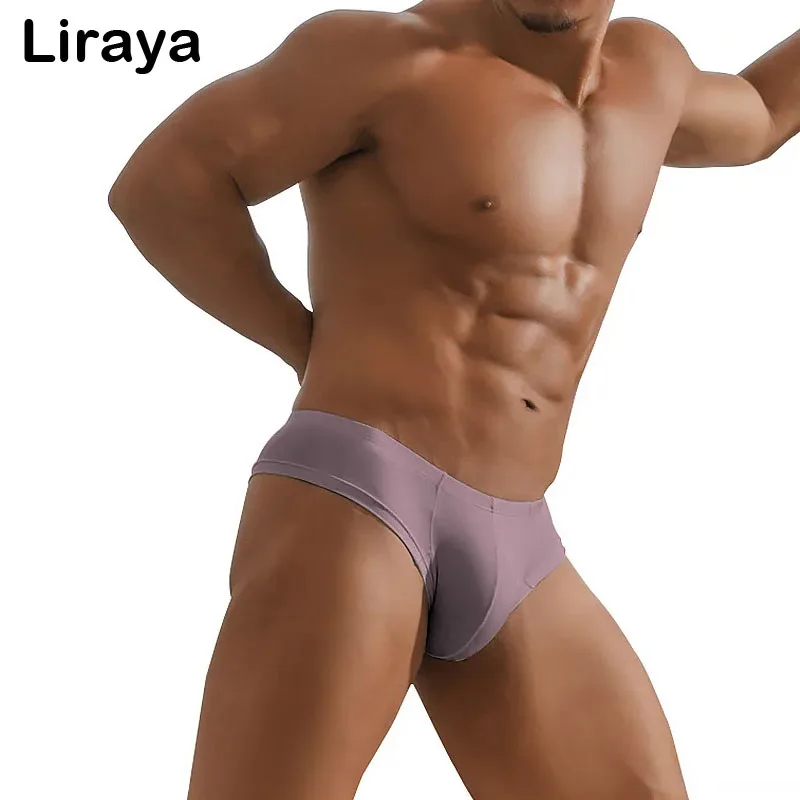 Herren Sexy Low-Rise Slip mit Formgebender Tasche, Netz-Unterhose, Bikini-Slip, Hohl-Design Lingerie