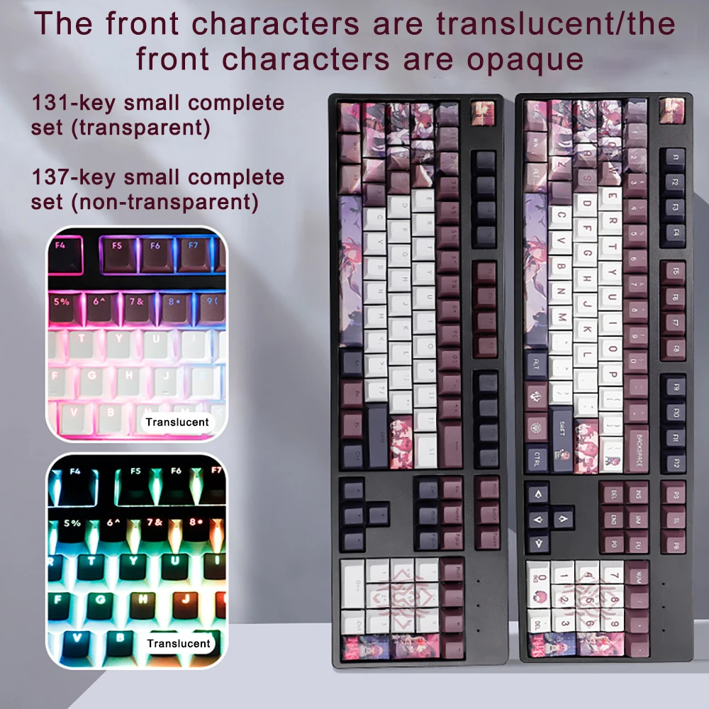 137 Keys/set Honkai Star Rail Kafka Keycap PBT Dye Subbed Backlit Keycaps Cartoon Anime Gaming Key Caps For ANSI 61 87 104 108