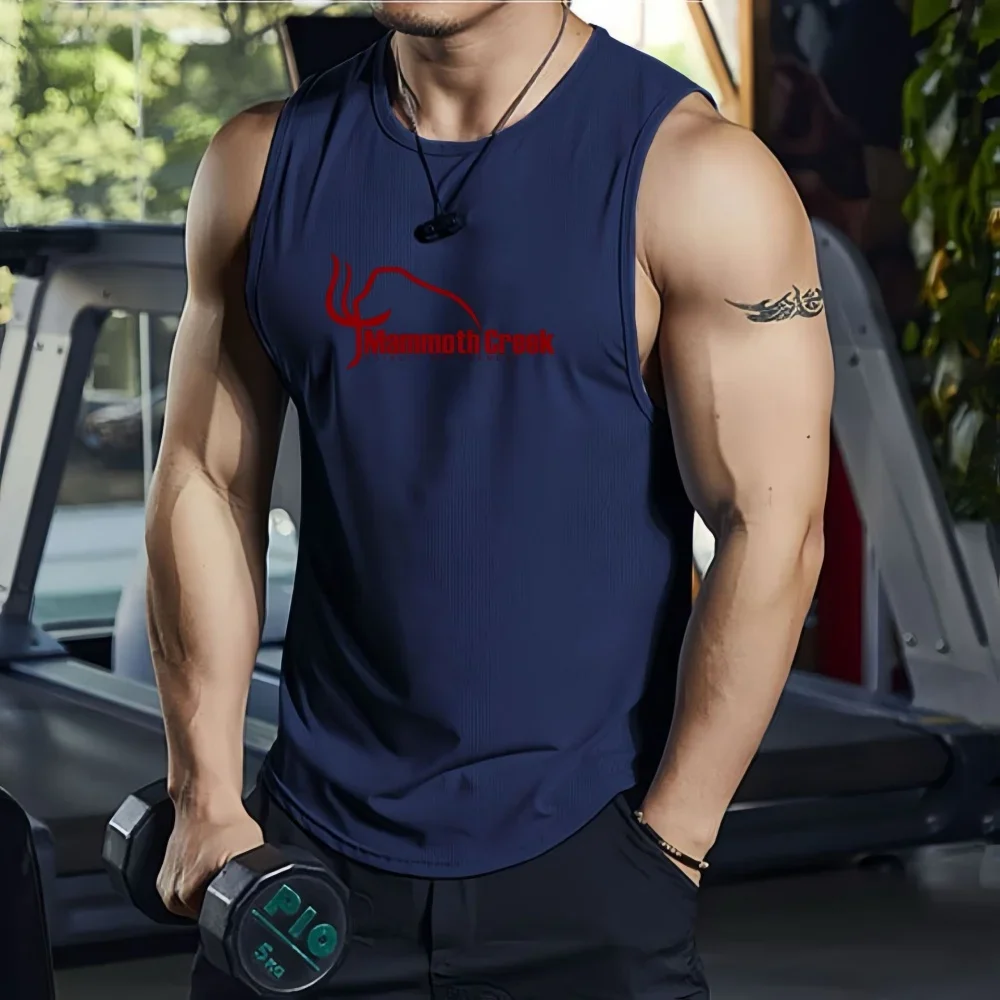 

New Compression Printed Vest Men Sportswear Sleeveless Quick Drying Sportswear Men's Customized Fitness Vest Sports Top 3XL
