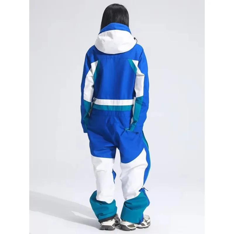 طقم بدلة تزلج احترافية من قطعة واحدة مقاومة للماء من STLF للرجال والنساء معدات رياضية شتوية بغطاء للرأس للتزلج والتزلج على الجليد #3