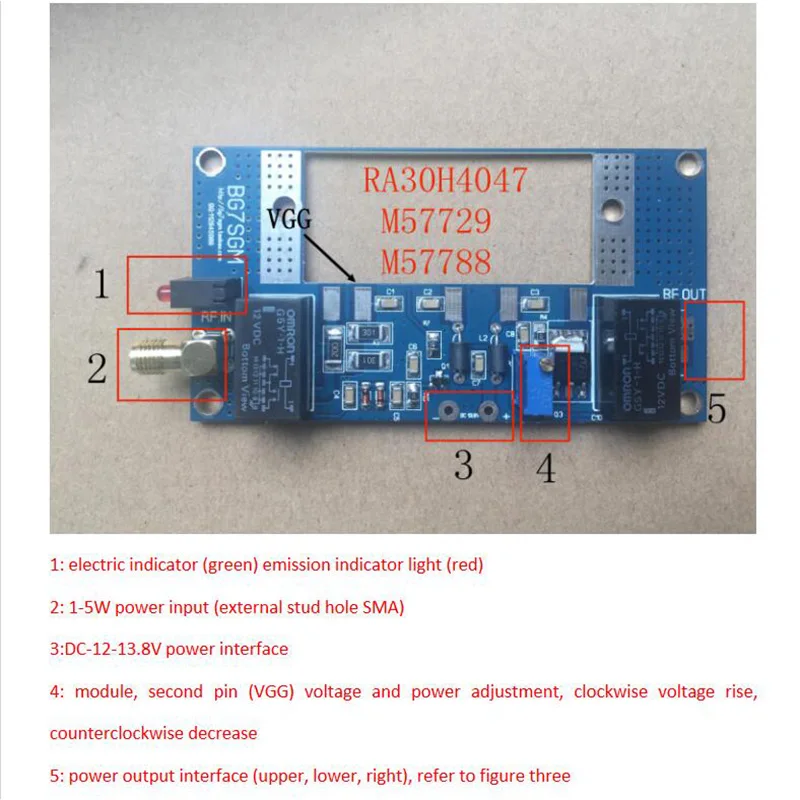 80W RF Power Amplifier Transceiver conversion for 130-170M 400-470M RA30H4047 RA60H4047 UHF VHF 433M walkie-talkie Radio M57729